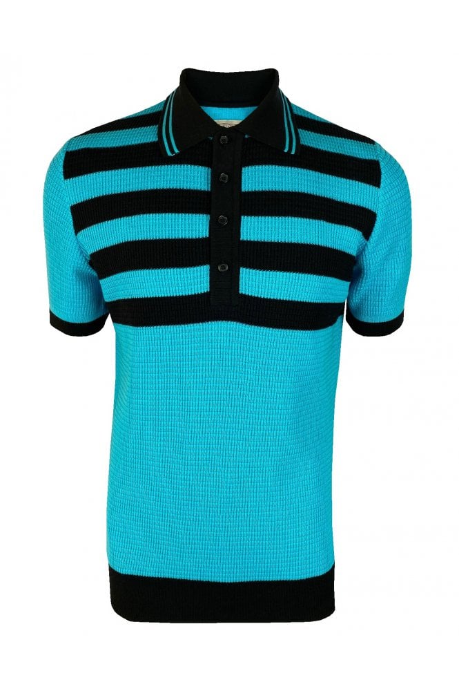 Ska & Soul 'Hall' Fine Gauge Waffle Polo SS/2556