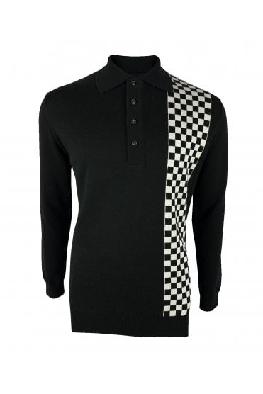 'Weller' chequerboard fine gauge polo SS/2558