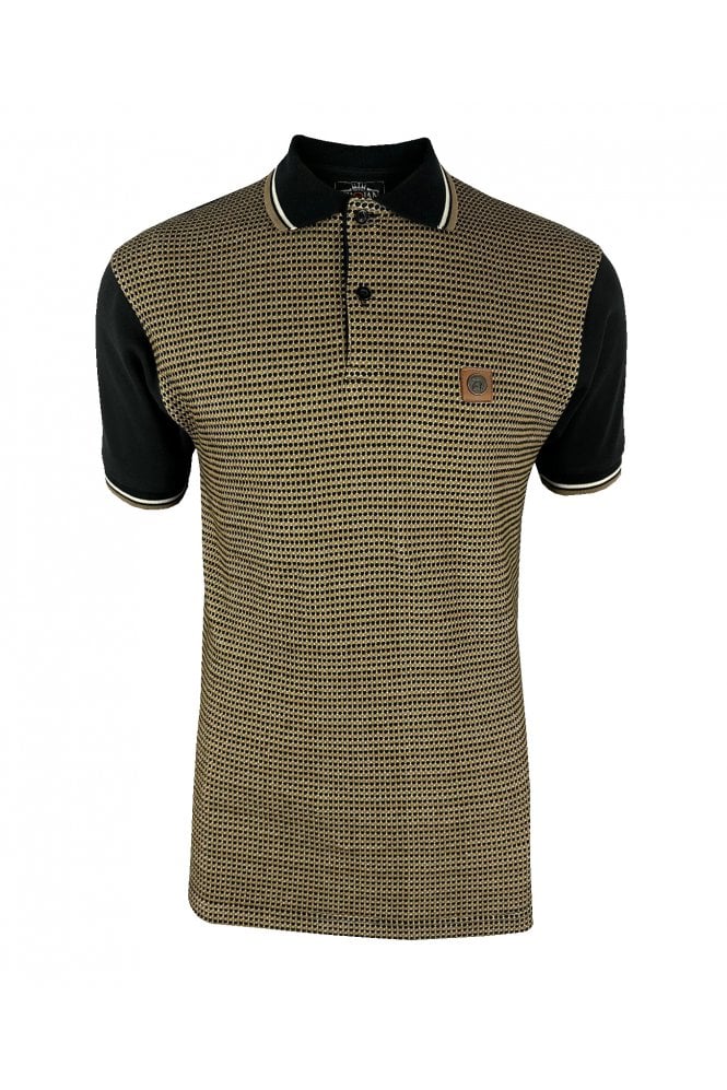 Trojan 'birdseye' jacquard panel polo TR/8869
