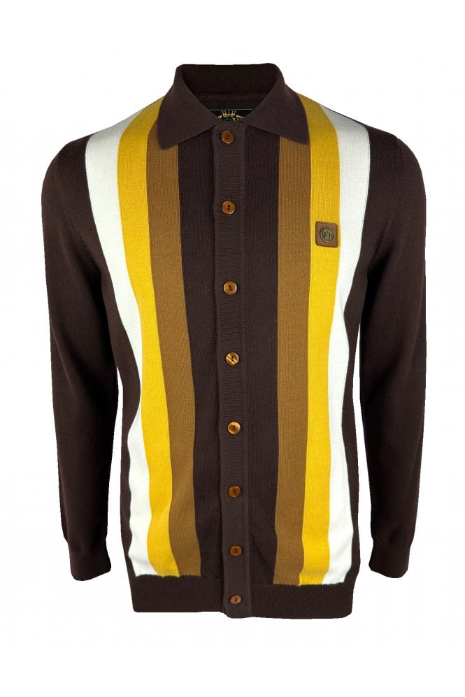 Trojan Button Through Stripe Cardi TR/9009