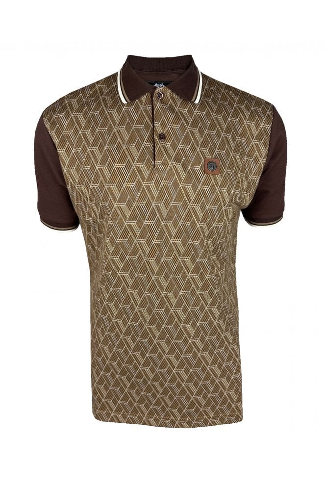 Trojan Chequerboard Diamond Jacquard Panel Polo TR/8974