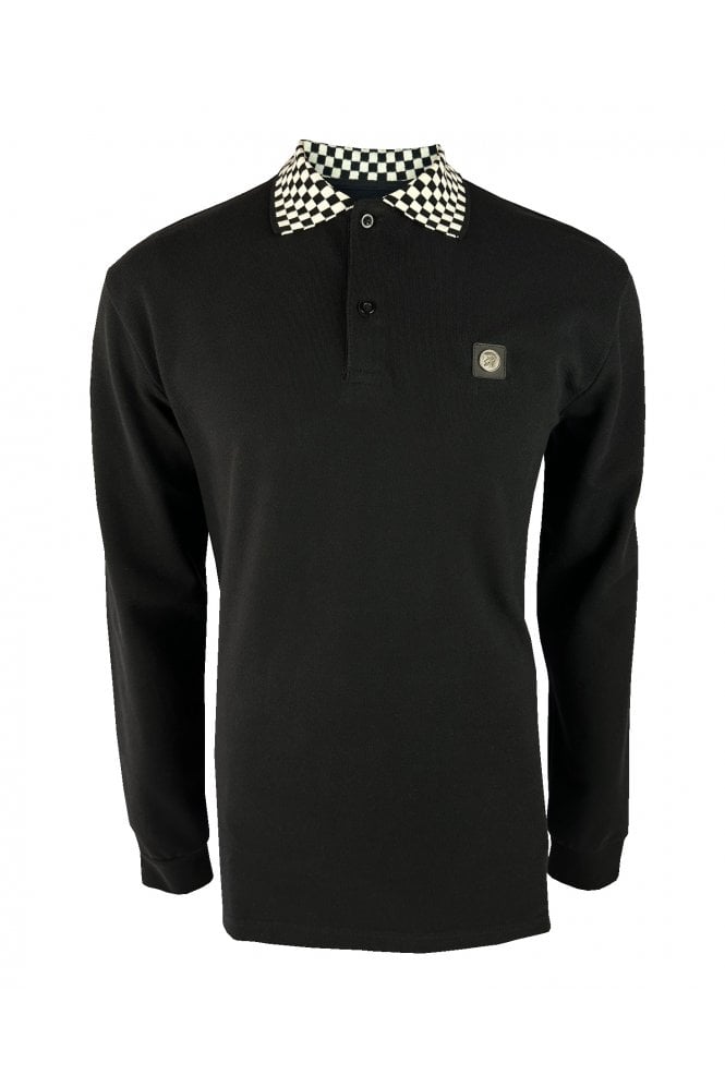 Trojan Chequerboard Trim L/S Polo TR/9034