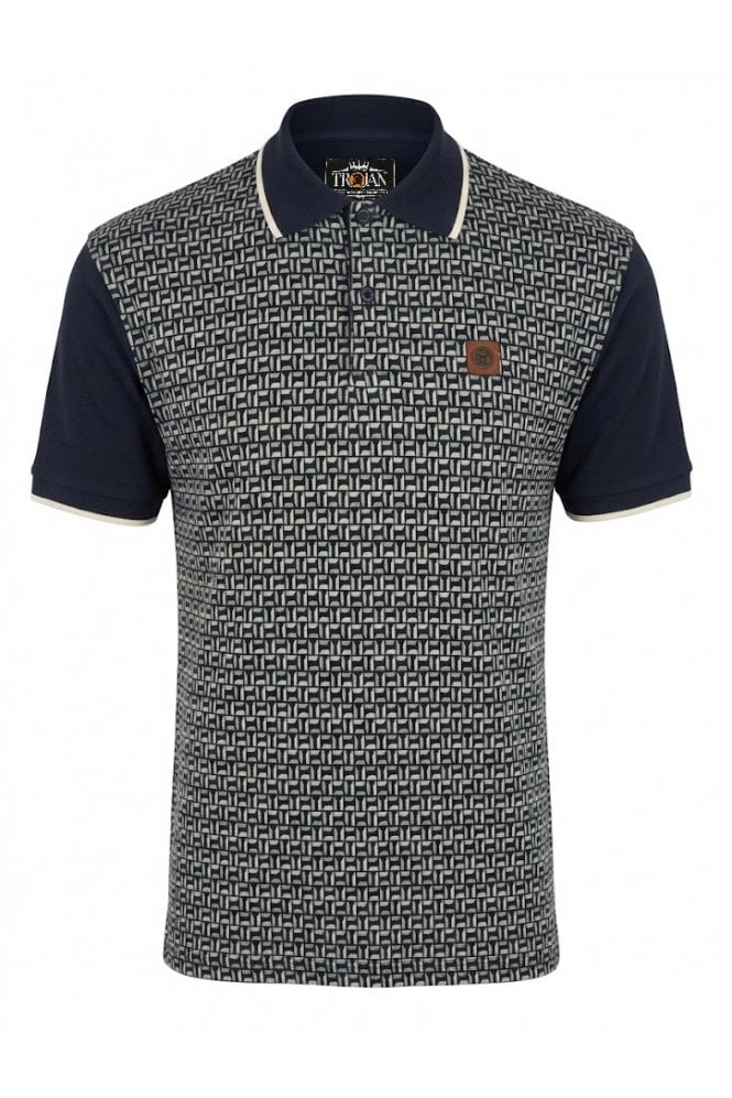 Trojan Geometric Jacquard Panel Polo TR/9128