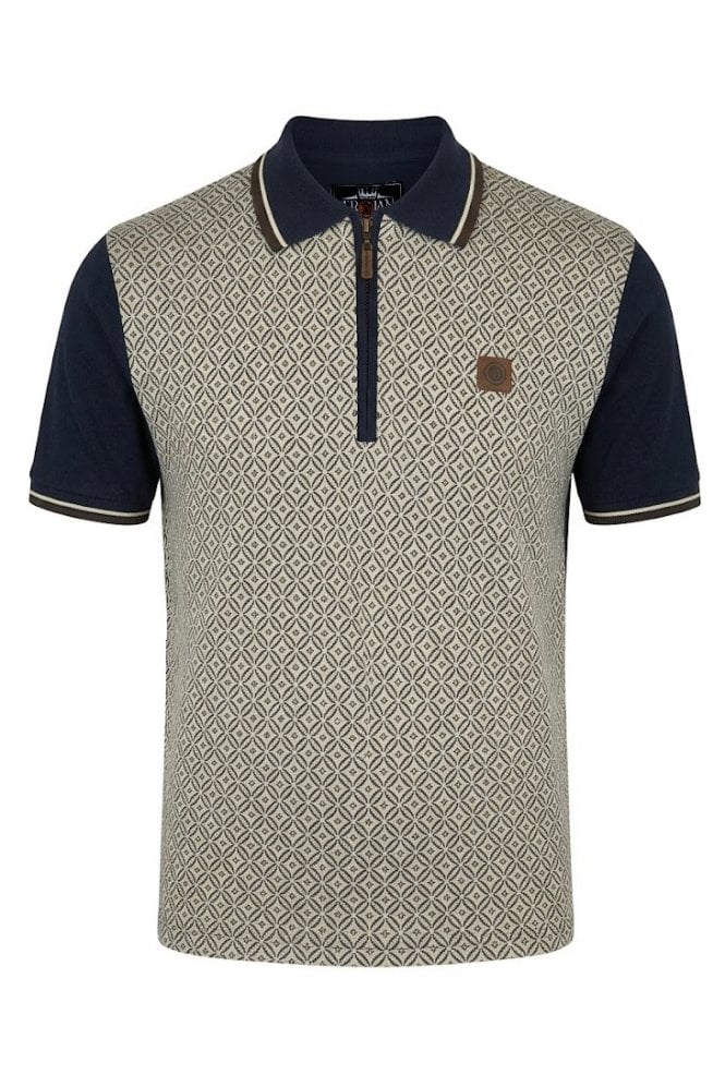 Trojan Geometric Zip Panel Polo TR/9018
