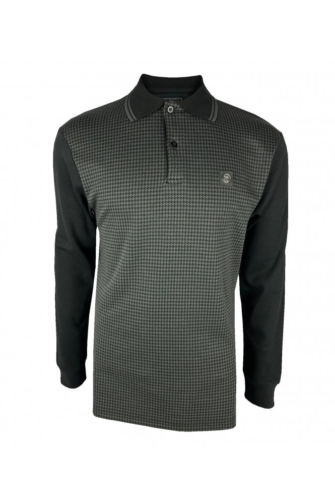 Trojan Houndstooth Panel L/S Polo TR/8935
