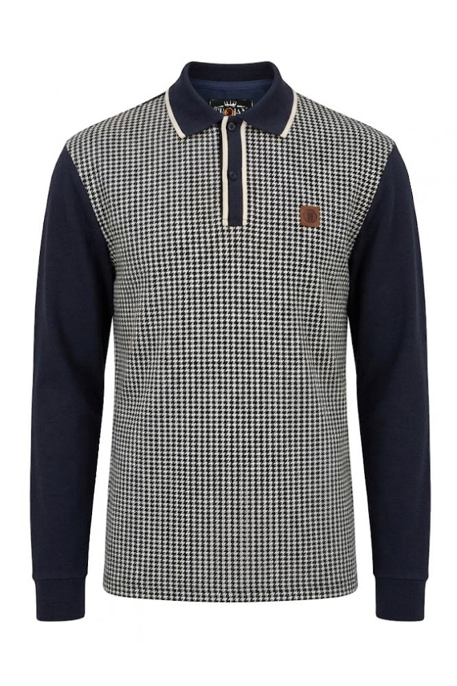 Trojan Houndstooth Panel Polo L/S TR/9124