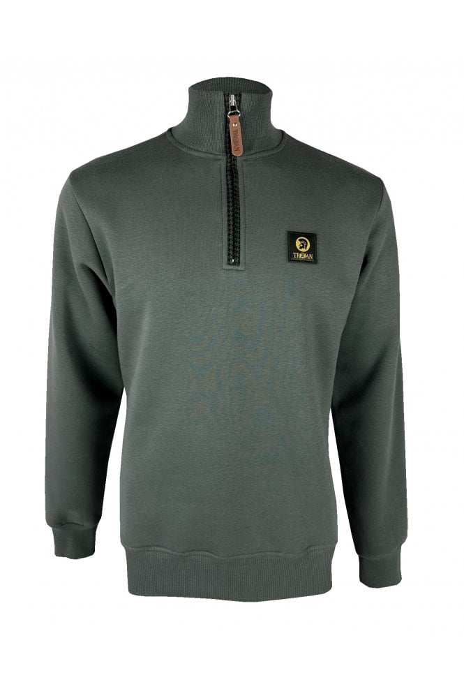 Trojan Houndstooth Trim Quarter Zip Sweat TR/8945