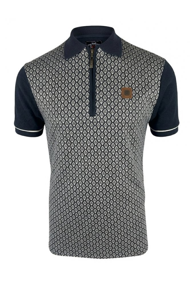 Trojan Jacquard Panel Zip Polo TR/9030