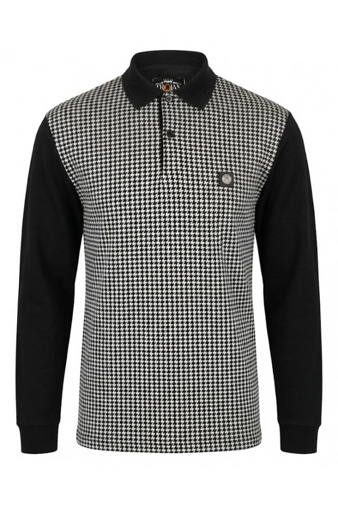Trojan Mono Houndstooth L/S Polo TR/9125B