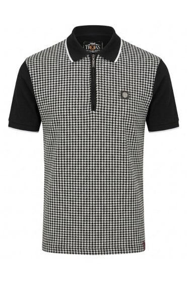 Mono Houndstooth Zip Polo TR/9125