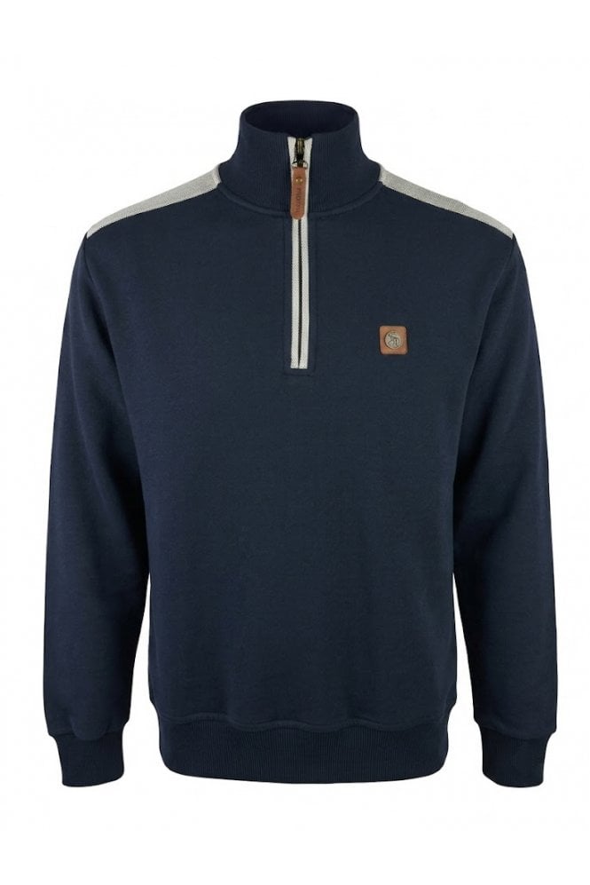 Trojan Quarter Zip Jacquard Trim Sweat TR/9109