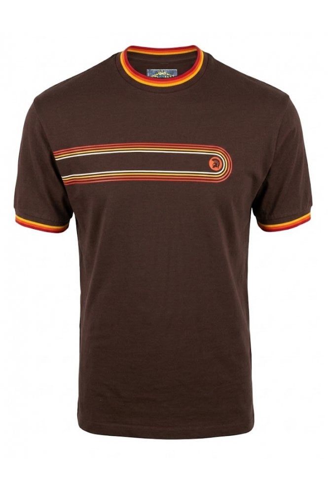 Trojan Retro Stripe Print Tee TR/9137