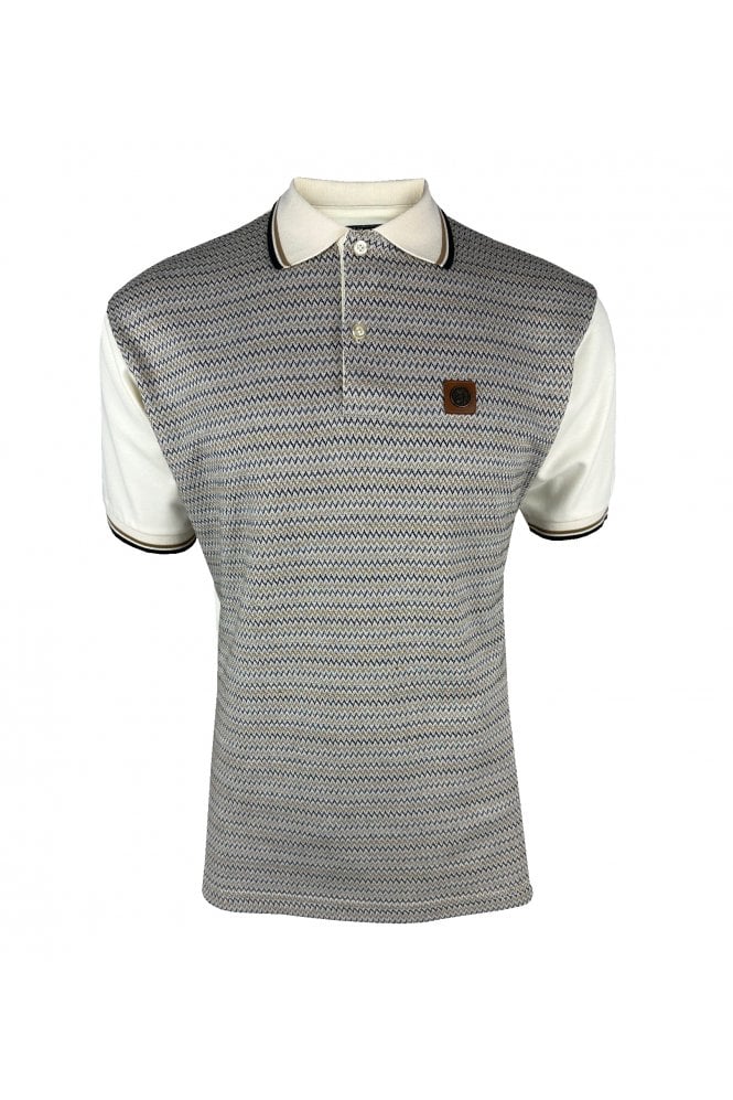 Trojan 'zig-zag' jacquard panel polo TR/8874
